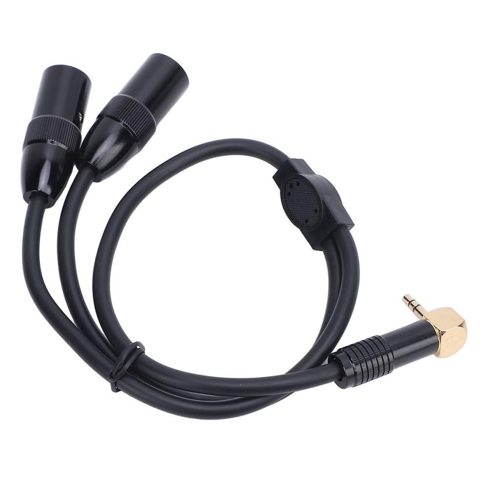Male Connector 3.5mm to Dual XLR Male Flexible Y Splitter Cable Audio Cable  Speakers Connection
