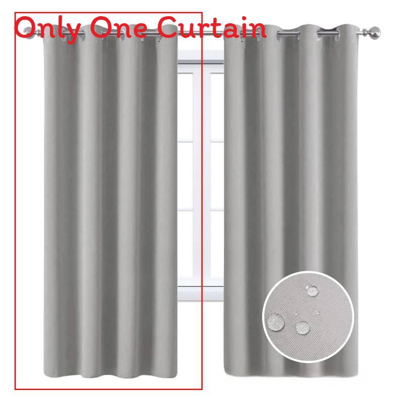 Solid Waterproof Color Sun Blocking Curtain With Nordic Style For Balcony Areas