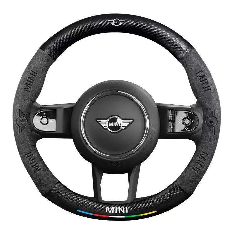 3D Prägung Auto Logo Lenkradbezug Für Mini F54 F55 F56 F57 R55 R56 R57 R58 R59 R60 F60 Cooper Countryman Clubman JCW