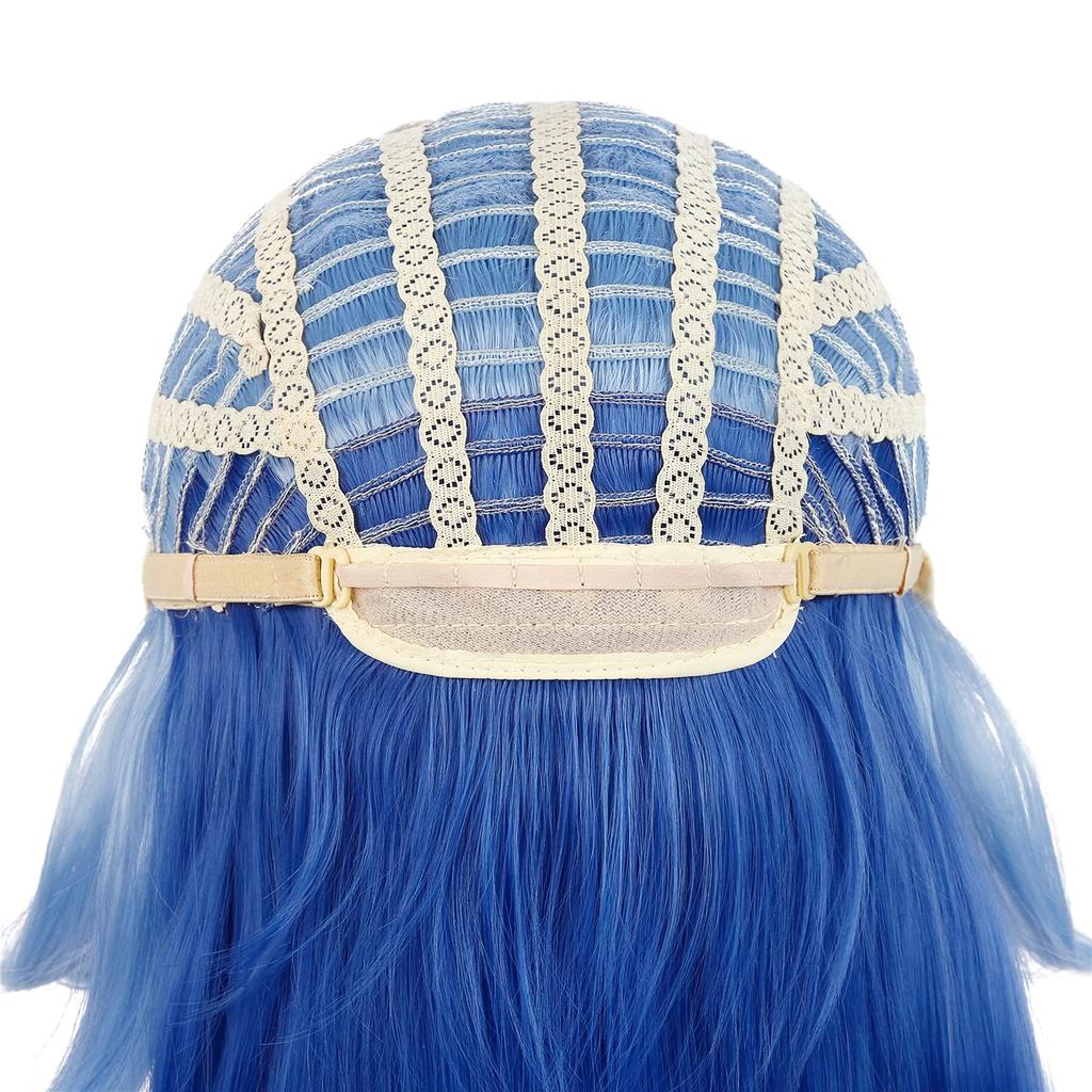 NSPSTT Genshin Impact Liyue Ganyu Cosplay Smooth and Easy to Genshin Impact Style Ganyu Chapter of the Immortals (Ice) Wig, Style, Blue,