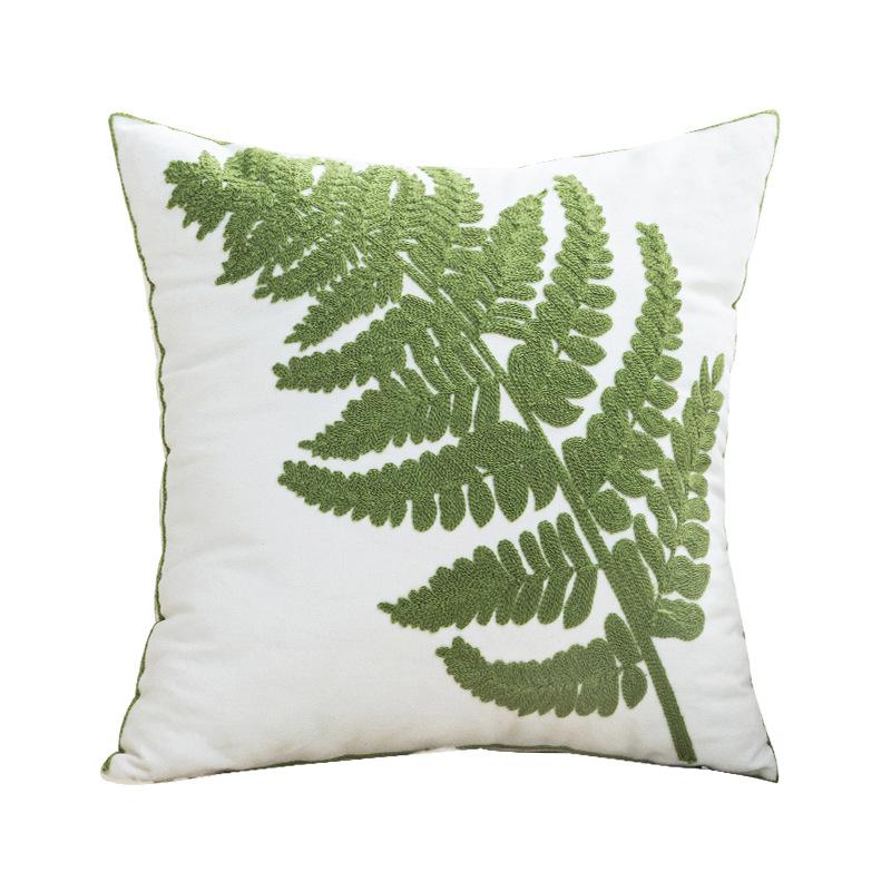 45x45cm Spring Green Flower Embroidered Pillowcase Funda Cogines Cancas Throw Cushion Cover Headboard Pillow Covers Decor Home