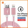 Xiaomi Fast Charging USB Cable For iPhone 14 13 12 11 Pro Max XS XR X 8 7 6S 6 Plus SE Rapid Charge USB Data Cables Nylon Braided Line