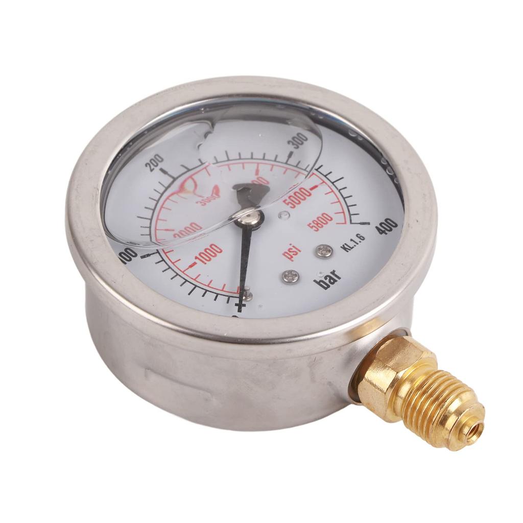Easy Pressure Gauge Kit, Soft Hose with Pressure Gauge, Compact and Lightweight, 0-400 BAR/6000