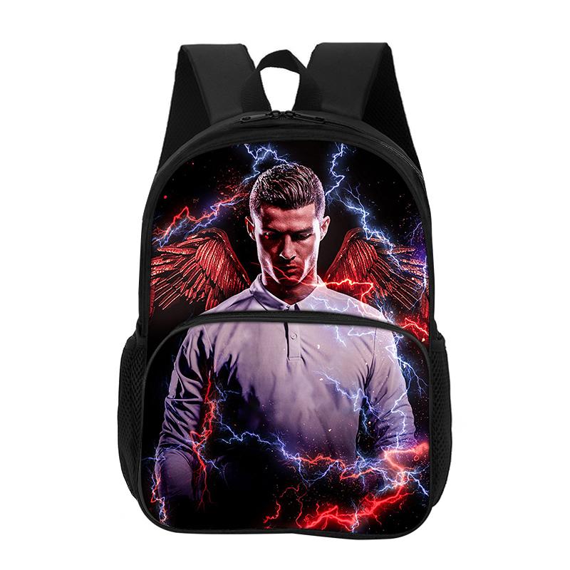 Children Rucksack Carry Bags Pencil Carrier M-Mbappe 3Pcs set with Front Pocket Backpack Football Star Rucksack