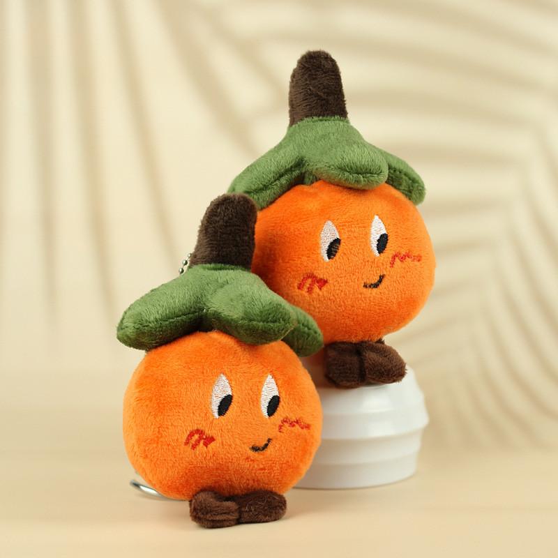 Sweet And Cuddly Orange Persimmon Plush Keychain Unique Fruit Toy For Kids Clothing Bags And
