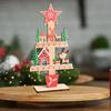 Christmas Tree Tabletop Sign with Reindeer Wooden Xmas Decoration 2025 New Years Party Gifts for Shelf Farmhouse Mantel Home