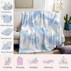 Blue Bows and Ribbons Flannel Blanket Warm Soft Halloween Christmas Couch Warm Cozy Decorative Decor Gift for All Season