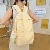Korean-Style Lightweight Student Backpack with Bear Pendant