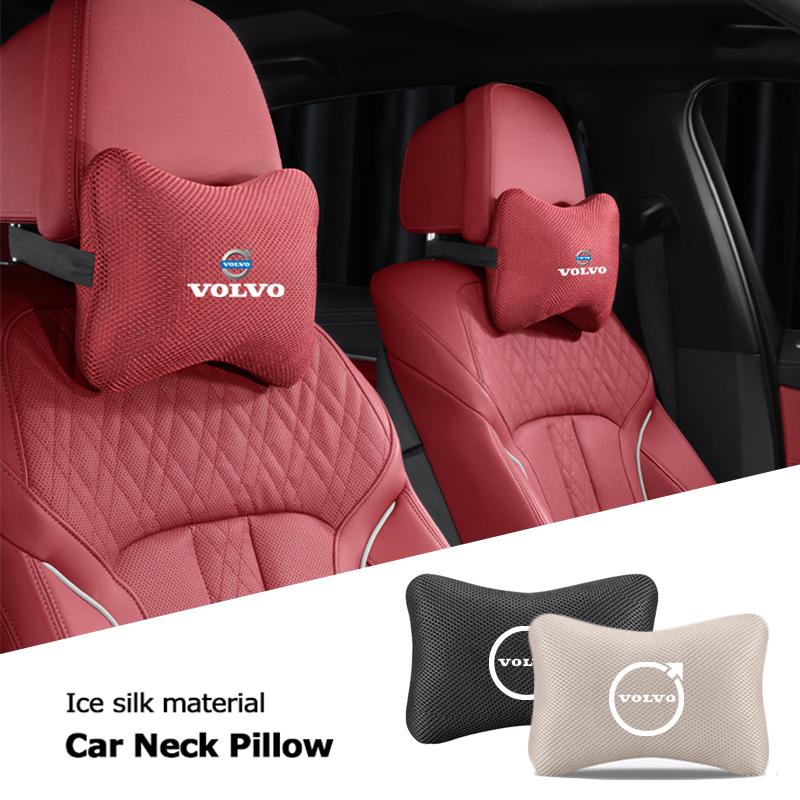 1 ks Autosedačka Opěrka hlavy Ledové hedvábí Logo auta Polštářek na krk Pro Volvo XC90 V90 V60 XC60 V40 EC40 EX40 S80 S60 S90 C40 XC40 V70 XC70 C3