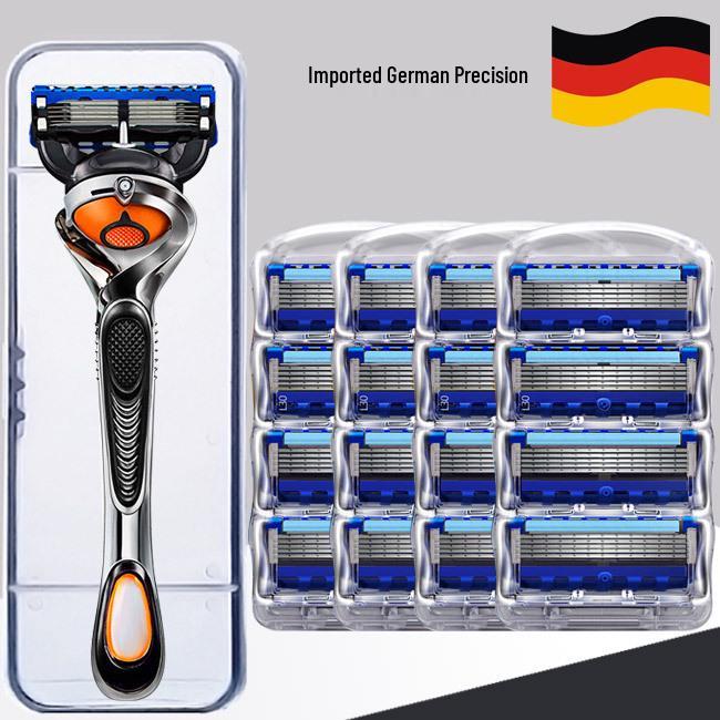 High-Quality Five-Layer Blade Men's Manual Razor - Universal Fit Gillette Head