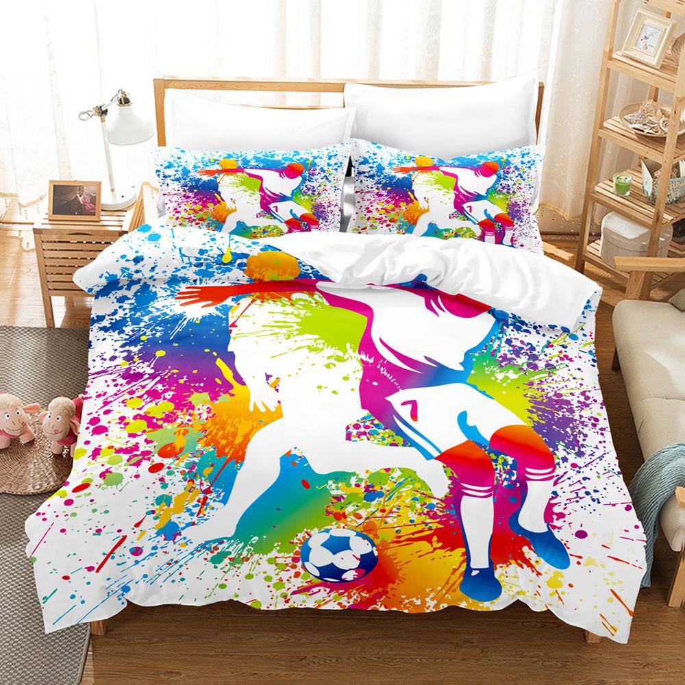 

Football Digital Printing Bed Three-Piece Set Supply Home Textile Bed Sheet Kit 135 * 200