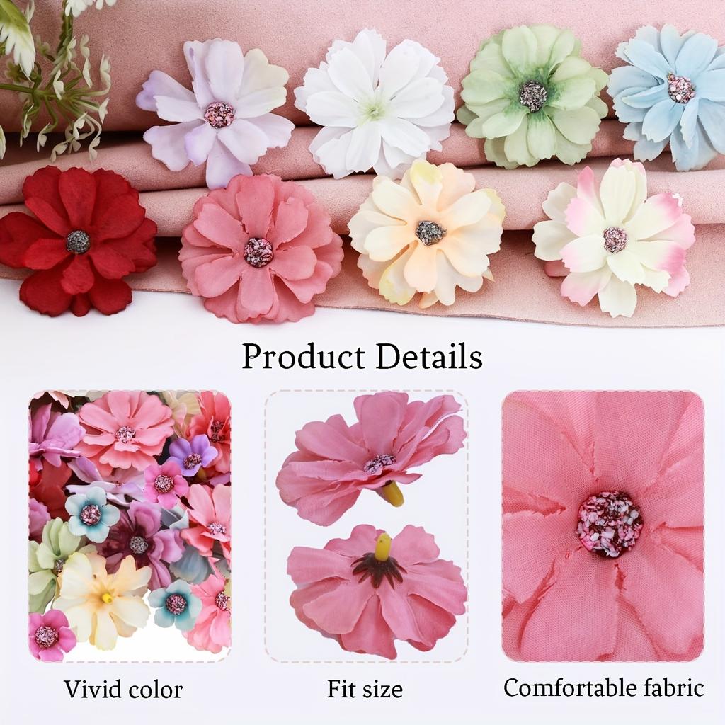 50Pcs Mix Artificial Flowers Head for Valentine's Day Party Supplies Wedding Marriage Decoration Home Decor Fake Flower Ornament