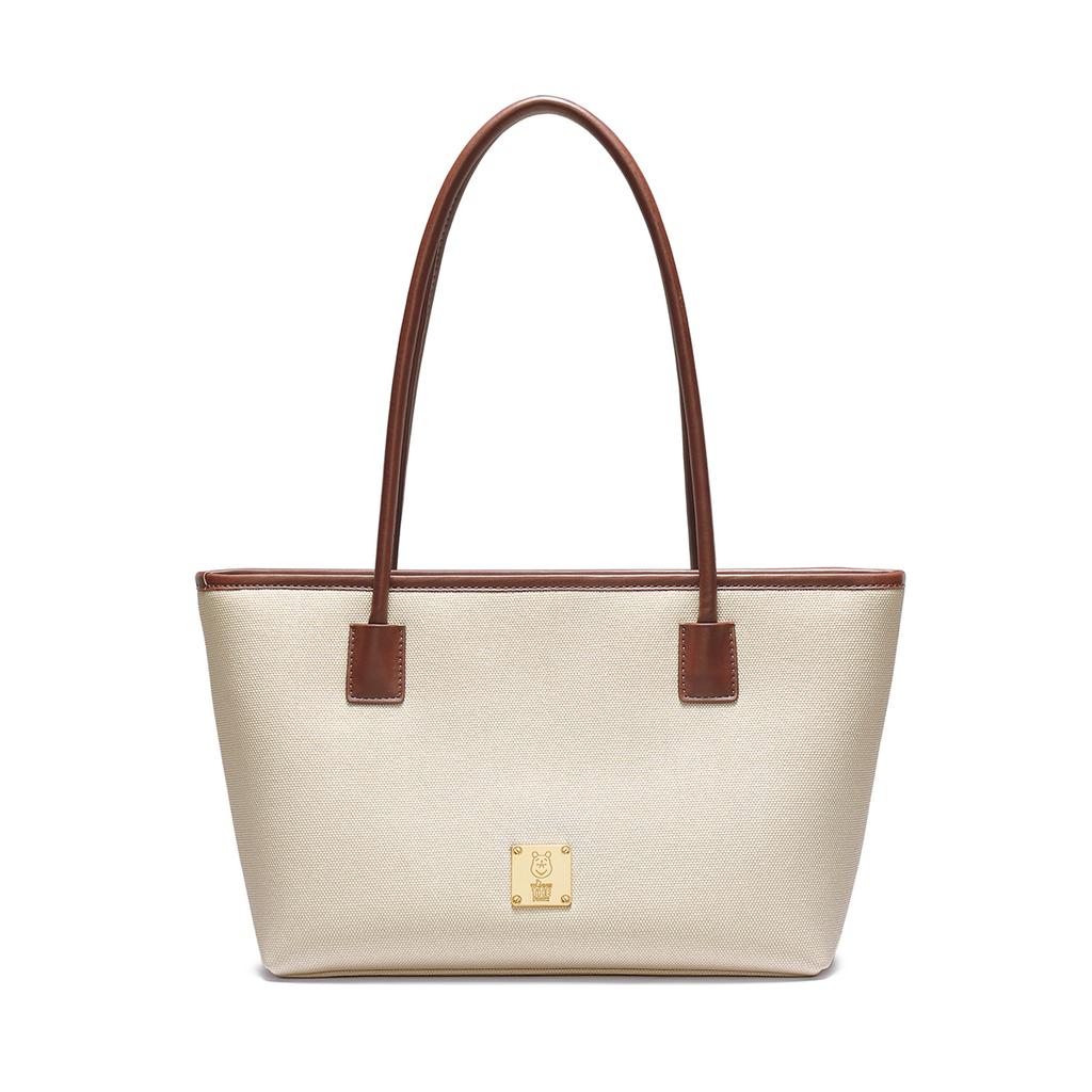 New Disney Winnie The Pooh Series PU Tote Bag, Shopping Bag, Shoulder Bag Regular Women's Apricot/Pink DHF51883-C