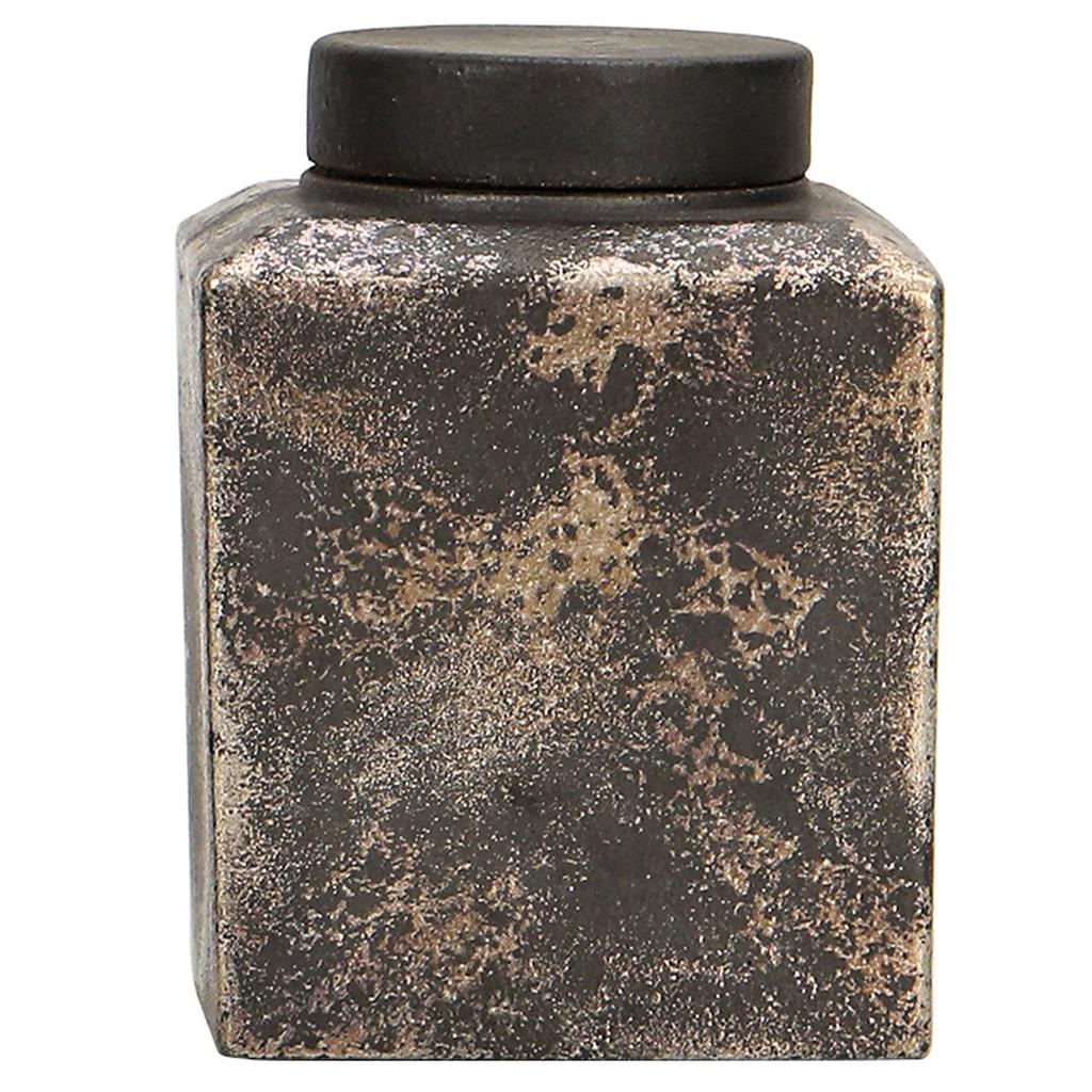 Hand-made Ceramic Tea Caddy Storage Container Vintage Ceramic Airtight Jar For Tea Lovers