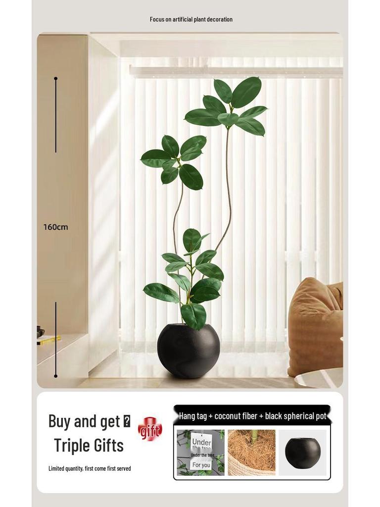 Luxurious Large Faux Green Plant Decoration for Indoor Use