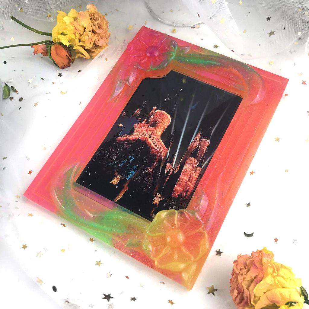 Photo Frame Decor Silicone Mold Semi-stereoscopic Flower Epoxy Mold Resin Casting Pendant Mold Suitable for Diy Craft