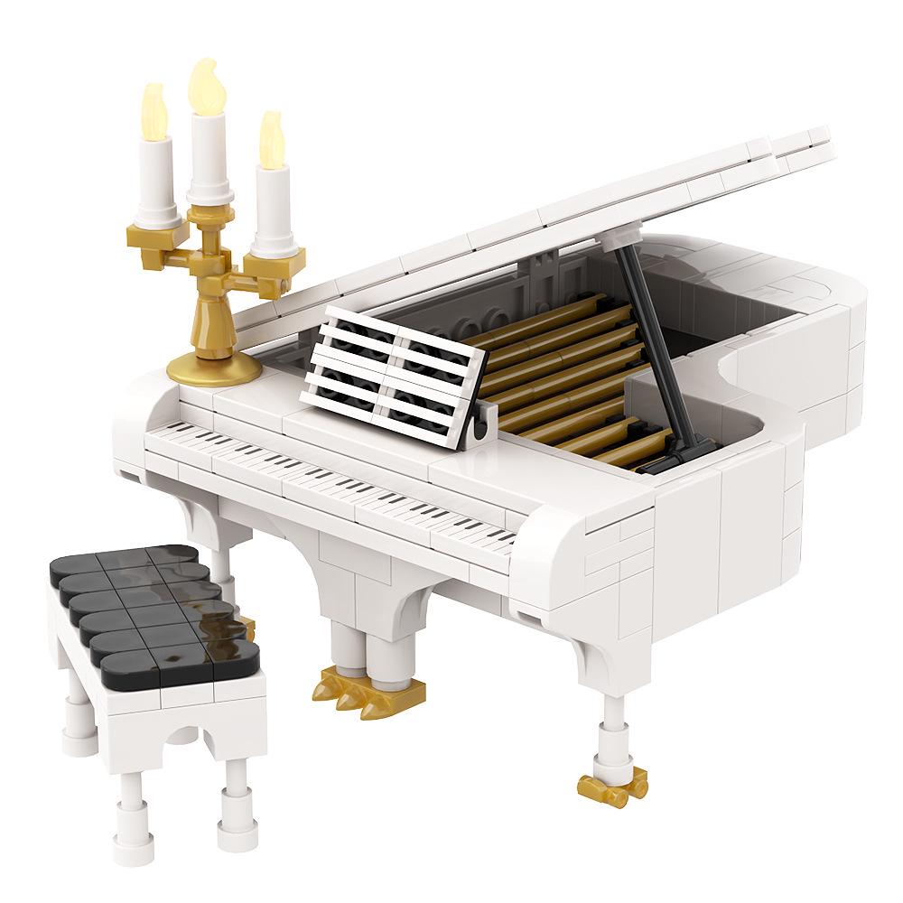 MOC Piano Building Blocks - Mini Musical Instrument Model, Compatible with Lego