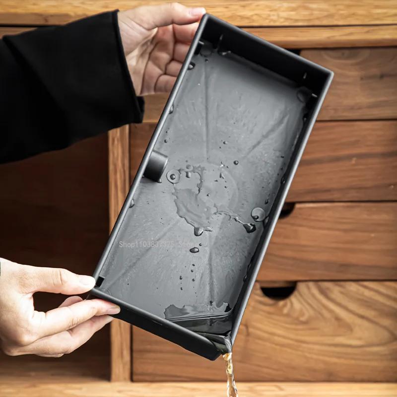Imitație Piatră Ugjin Tavă de Ceai Drenaj Apă Uscat Tavă cu Bule Izolat Termic și Rezistent la Căldură Depozitare Set de Ceai Accesorii pentru Ceremonia Ceaiului