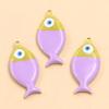 11 Color 11x24mm Stainless Steel Ocean Element Fish Pendant for DIY Necklace Jewelry