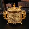 European Creative Engraving Household Exquisite Zinc Alloy Dried Fruit Food Candy Sugar Cup Hollow Storage Ornament Storage Tank