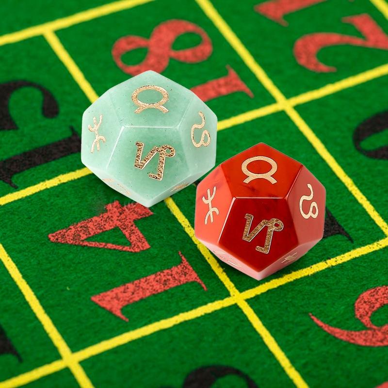 1 Piece Astrological Dices 12 Sided Crystal Polyhedral Dice Astrology Tarot Card Constellation Divination Dices