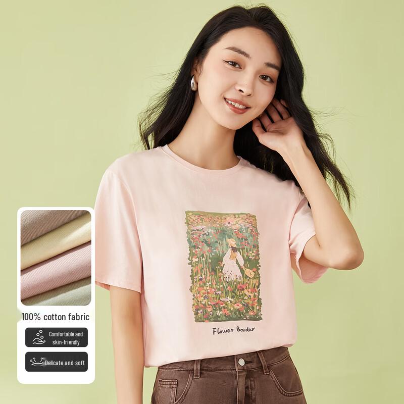 

Shetu Women s Garden Print Short Sleeve T-shirt F