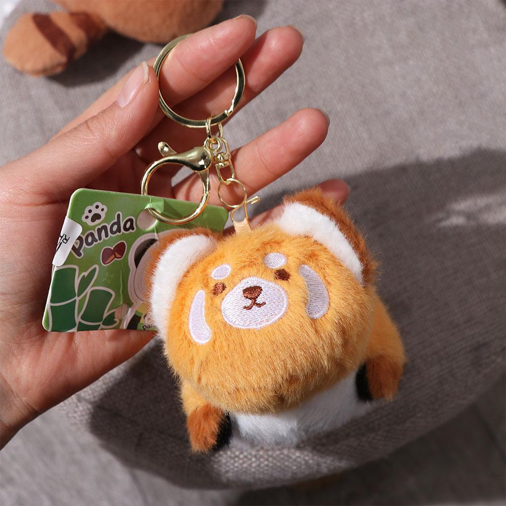 Cartoon Turn To Costume Panda Pendant with Tail Red Panda Purse  Car Key Pendant