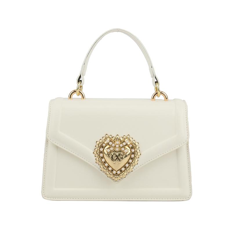 

Ретро сумка женская 2025 новая модная универсальная сумка-цепочка через плечо высококлассная с любовью портативная маленькая квадратная сумка белый