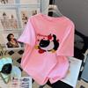 Women's Crew Neck Short Sleeve Graphic Tee Loose Fit Japanese Casual Cartoon Print T-Shirt