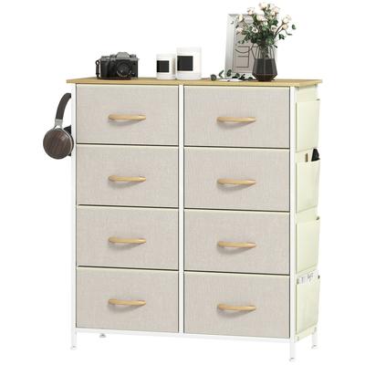 Chest of Eight Fabric Drawers - Beige