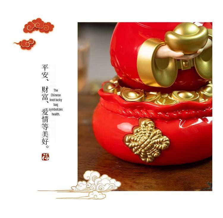 Cartoon God of Wealth Solar-Powered Desktop Ornament - New Year Gift