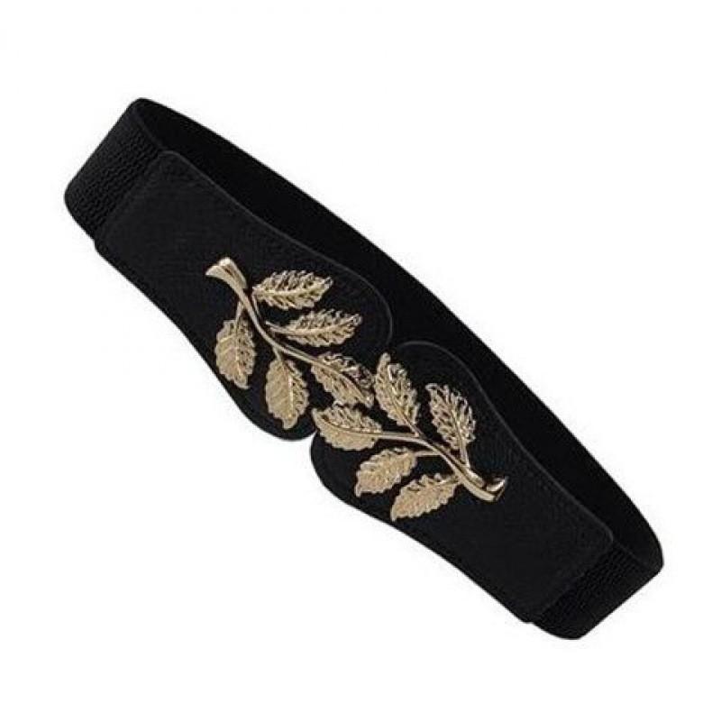 Womens Stylish Pu Elastic Waist Belt Versatile For Dresses And Skirts In Black Minimalist