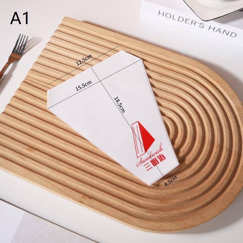 Disposable Sandwich Packaging Bags 100Pcs Easy Tear Transparent Triangle for Bread Bakery Home Food Storage A