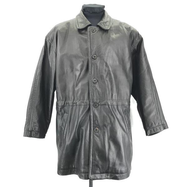 

NEXT STAGE / Genuine Lamb Leather Padded Coat / Outerwear [L / Black] Inner Pocket / Full Zip(USED)