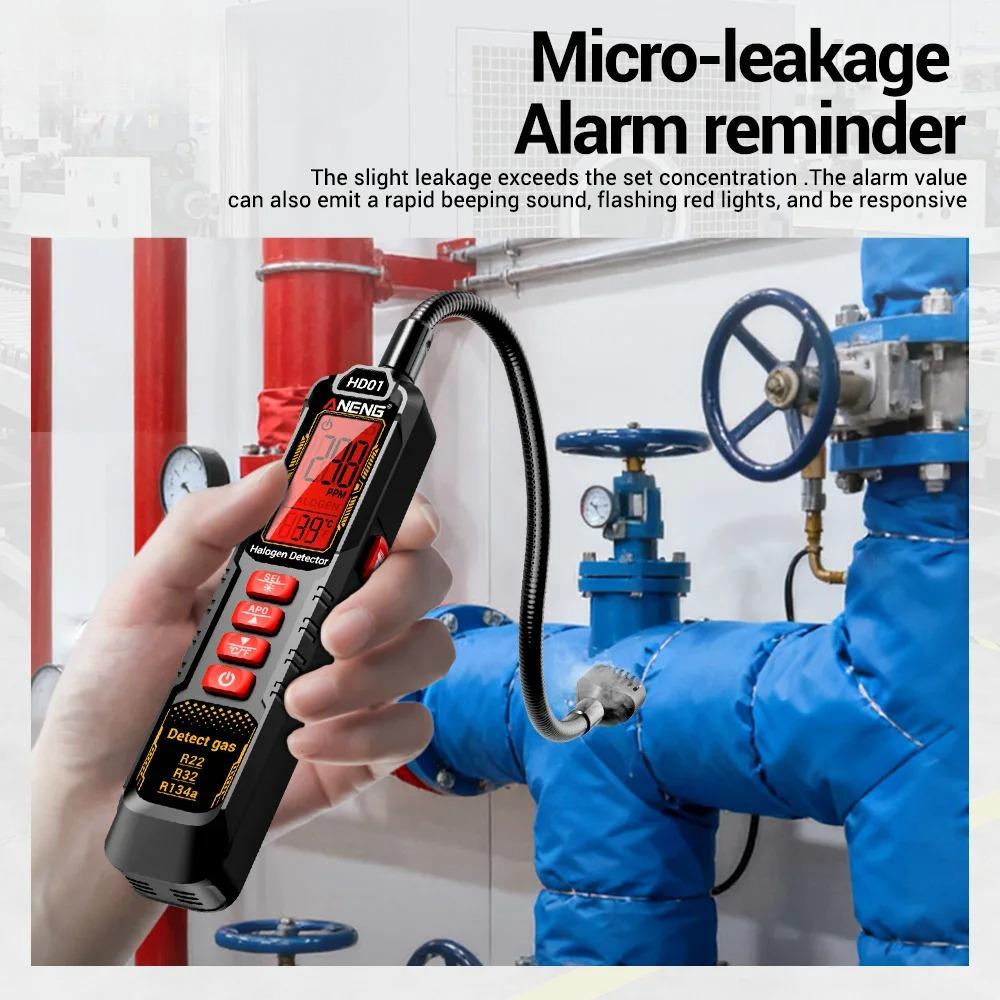 Professional Gas Leak Refrigerant Detector Automotive/ Air Conditioning Detection Audible Visual Ala Refrigerant Leak Detector for Freon Refrigerants