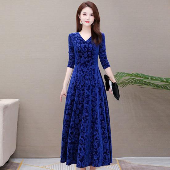 Dámské spodničky velké dámské šaty květinový vzor výstřih do V jarní elegantní dlouhé šaty na svatbu