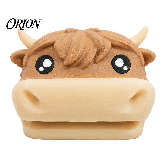 Cute Office Desk Accessories 3D Printed Highland Cow Sticky Note Holder, Desktop Box Small Memo Pad Holder for and Classroom Supplies, Cartoon