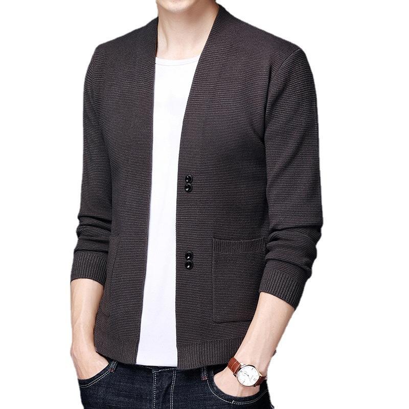 Manteau en tricot à quatre boutons pour homme, version coréenne, à la mode printemps-automne