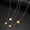 Stainless Steel Necklaces Delicate Butterfly Pendant Chain Fashion Necklace For Women Zircon Luxury Girl's Clavicle Party Gifts