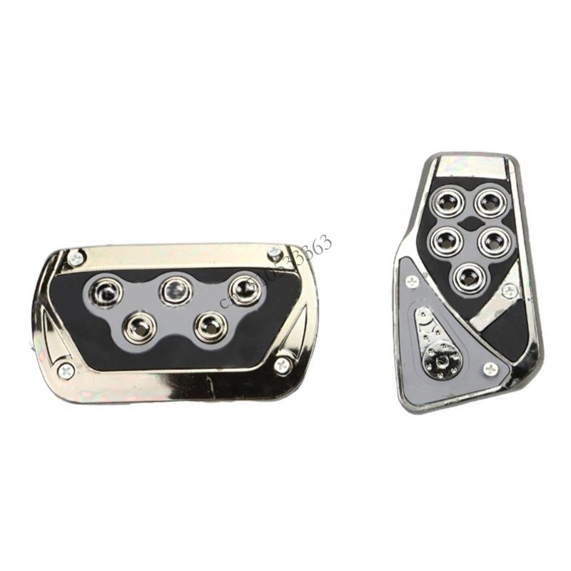 

090E Gas and Brake Pedal Pad Cover Accelerator Pedal Covers Automatic Car Accessories срібний