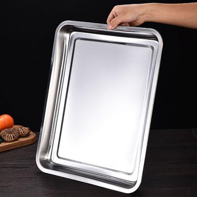 New Stainless Steel Tea Tray Rectangle Japanese Style Drainage Water Tray Serving Plate Teahouse Restaurant