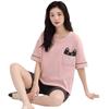 Pajamas Women'S Pure Cotton Short-Sleeved Shorts Student Cartoon Pullover Cotton Korean Version Women'S Loungewear