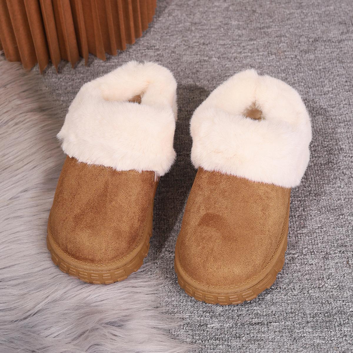 

Foreign trade winter new thick-soled non-slip outer wear snow boots women s hair mouth decoration short tube plush warm hair shoes 36 жёлтый