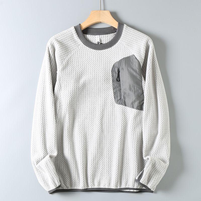 Authentic Japanese-Style Functional Crewneck Sweatshirt, Long-Sleeve Autumn and Winter Fleece Jacket for Men, Color-Blocking Couple's Versatile Top