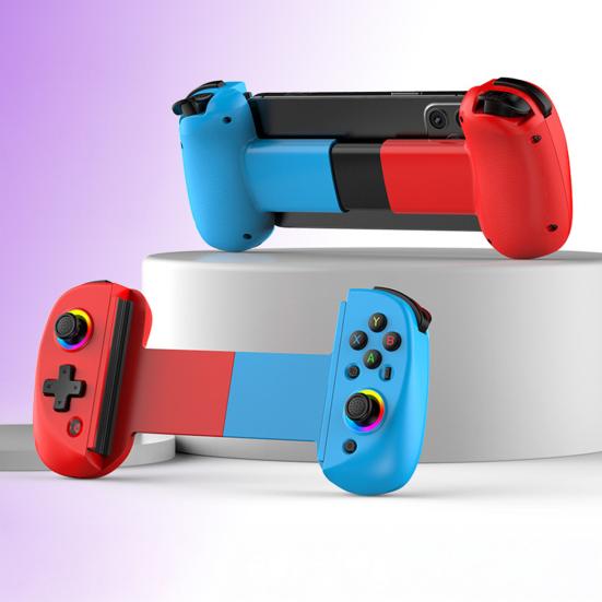 Wireless Game Controller for Android for iOS RGB Light 6-Axis Gyro Vibration Stretchable Tablet PC Gamepad Bluetooth-compatible Gaming Joystick