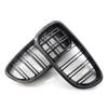 Carro gloss preto rim grill dupla ripas corrida grill para bmw série 5 f10 f11 f18 520d 530d 540i 2010-2017 peça de substituição