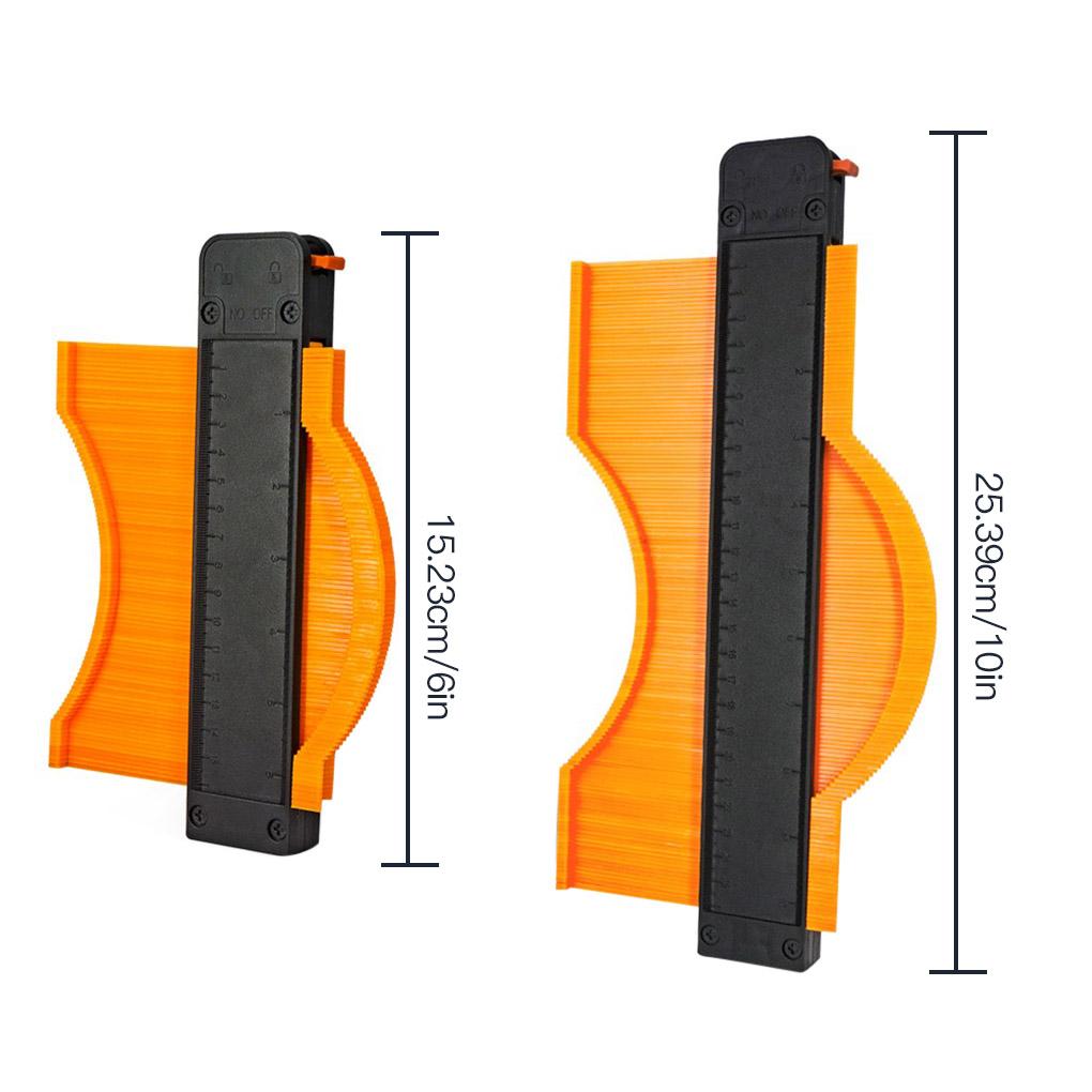 Wood Edge Shaping Profile Gauge Tiling Wood Measure Ruler with Lock 10 Inch