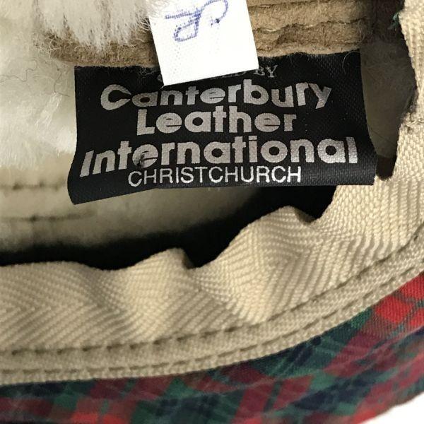 Canterbury Mouton Leather Hat M Beige Wool Lining(USED)