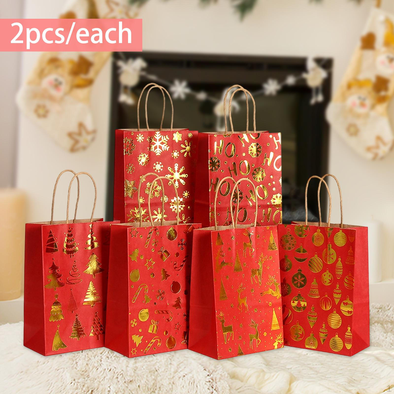 

12 шт. Подарочные пакеты Красный Золотой Профессиональный Многофункциональный с ручками Бакалейный для Фестиваля Вечеринки