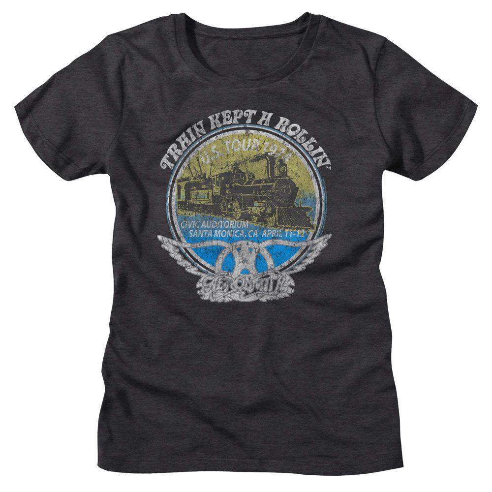 Ladies Aerosmith Rollin Music T-shirt Tops Tees Men's Women's Unisex